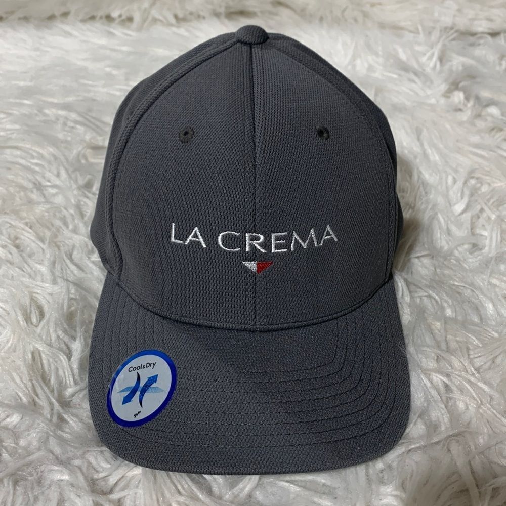 SPORT-TEK FLEXFIT gray baseball hat cap *company logo* L/XL